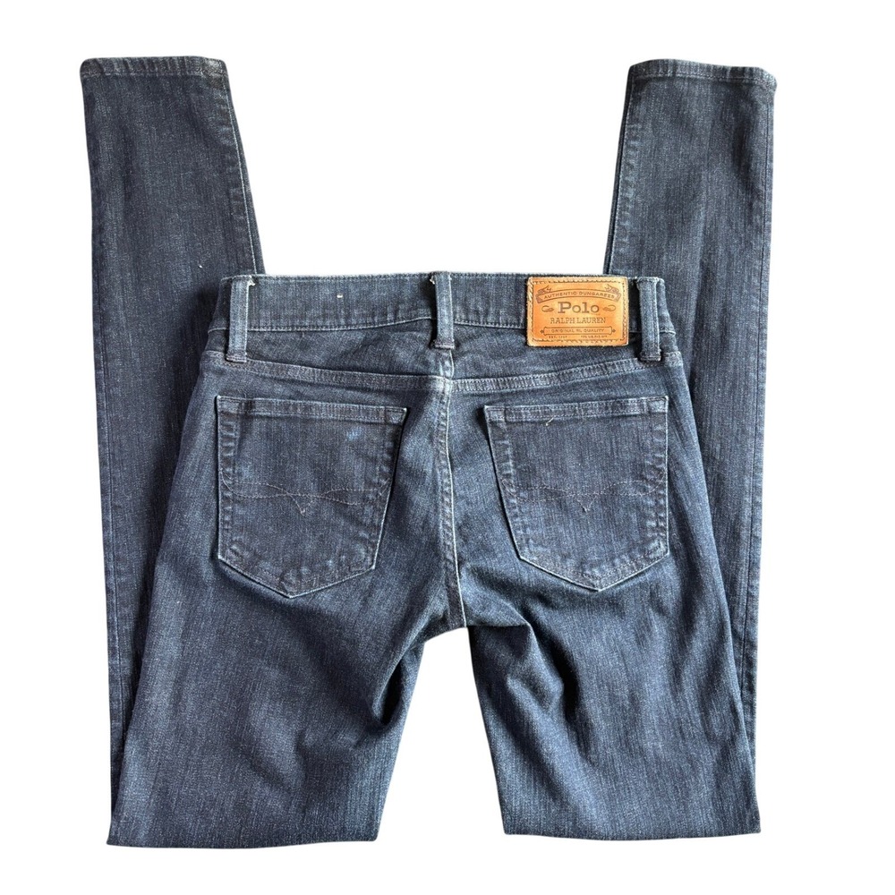 Polo Ralph Lauren Tompkins Skinny Jeans Women's Tall Size 26 Dark Wash Denim